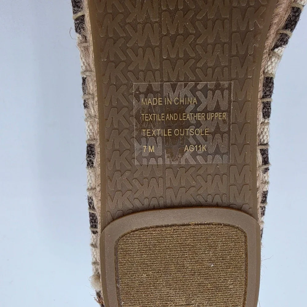 Michael Kors Espadrille‎ Flats Womens 7 Brown Zebra Excellent Bow Logo AG11K